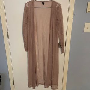 Transparent coat with sparkles